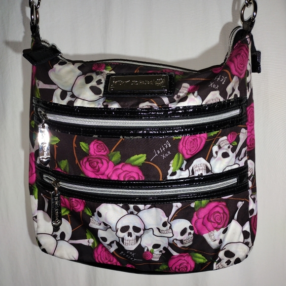 Betsey Johnson Bags Betsey Johnson Skulls Roses Print Crossbody